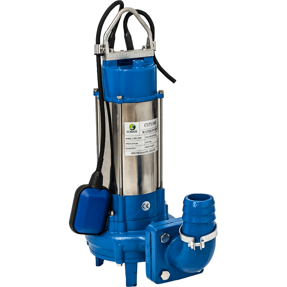 Pompe de drainage submersible pour eaux usées avec cutter Gmax Cut avec flotteur externe – débit 21 m³/h, puissance 1,5 kW, hauteur manométrique 23 m | Pompes submersible | Pompe a eau |