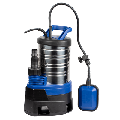 Pompe de drainage pour eaux usées Gmax avec flotteur externe et corps en acier inoxydable – débit 13,5 m³/h, puissance 0,75 kW, hauteur de refoulement 8 m - Gmax