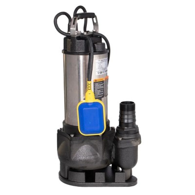 Pompe de drainage Electromash WQ 1500 Professional avec flotteur externe et corps en acier inoxydable, puissance 1,5 kW, débit 42 000 l/h, hauteur manométrique 17 m, sortie 2″ - Electromash