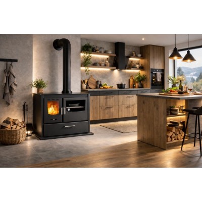 Cuisinière à bois Balkan Energy ATS ΜΑSΙΝΑ PLUS 900, 12.15kW - Poêles à bois