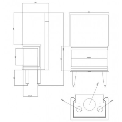 Cheminée à bois Balkan Energy ATS AIR PANORAMA 800, 16.04kW - Insert cheminées