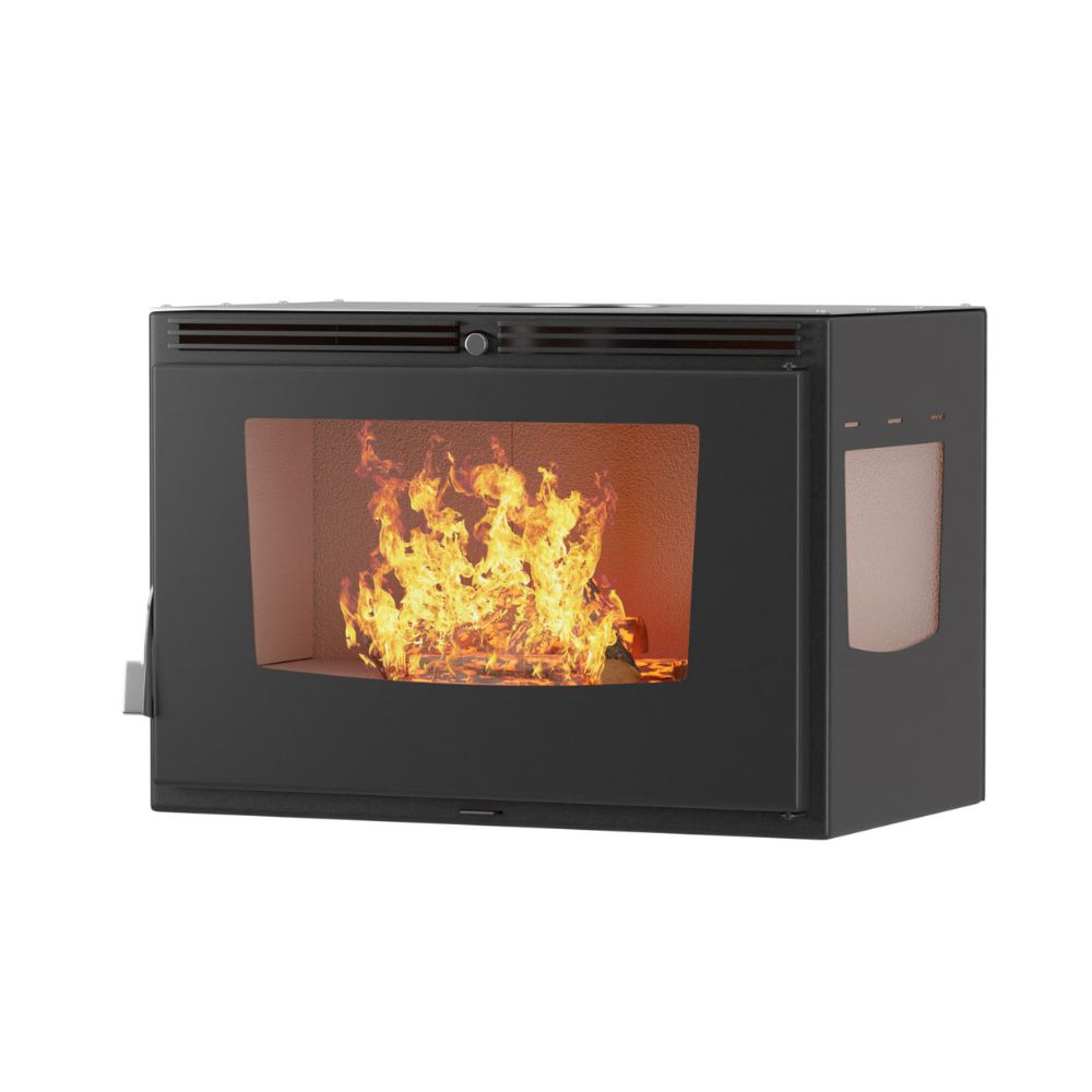 Cheminée à bois Balkan Energy ATS INSERT CORNER AIR 700, avec ventilateur et conduits d'air droite, 11.84kW | Cheminée moderne | Insert cheminées |