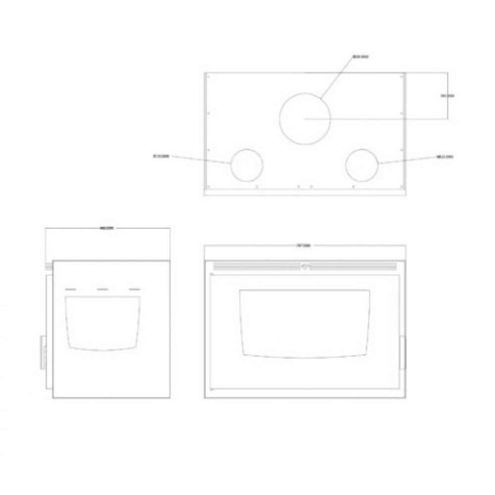 Cheminée à bois Balkan Energy ATS INSERT CORNER AIR 800, avec ventilateur et conduits d'air, gauche, 13.73kW | Cheminée moderne | Insert cheminées |