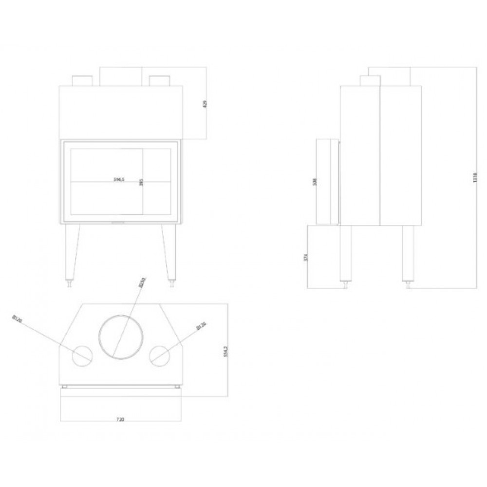 Cheminée à bois Balkan Energy ATS STABLE AIR 700, avec des conduits d'air, 14.8kW | Cheminée moderne | Insert cheminées |
