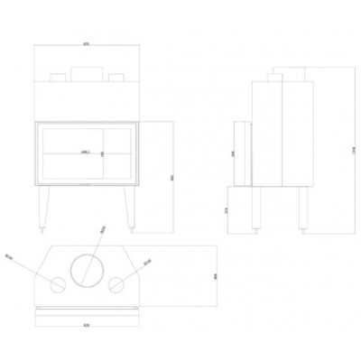 Cheminée à bois Balkan Energy ATS STABLE AIR 800,avec des conduits d'air, 15.95kW - Insert cheminées