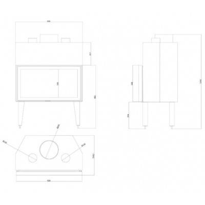 Cheminée à bois Balkan Energy ATS STABLE AIR 900, avec des conduits d'air, 19.59kW - Insert cheminées