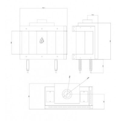 Cheminée à gaz Balkan Energy GAS CORNER 70, 7.8kW - Insert cheminées
