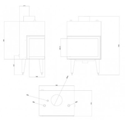 Insert cheminée bouilleur Balkan Energy ATS STABLE HYDRO CORNER 700, droite, 19.56kW - Insert cheminées bouilleur
