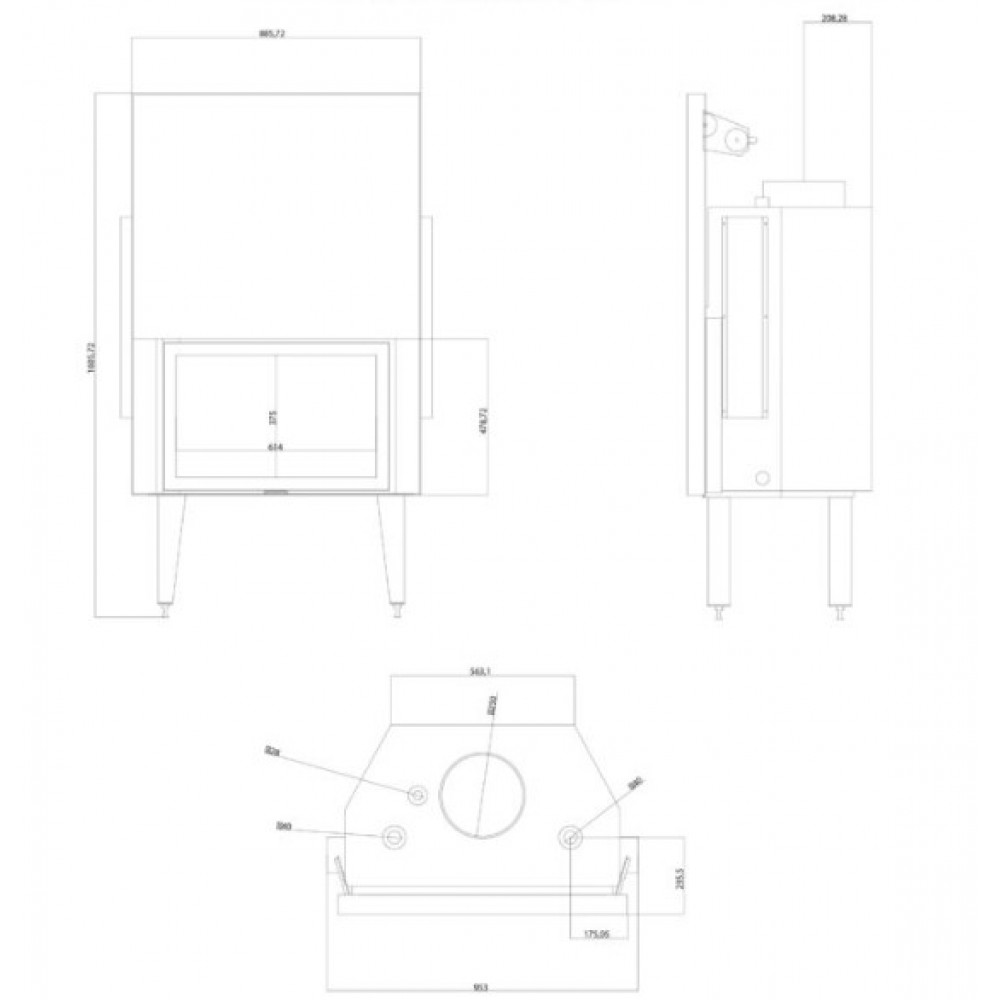 Insert cheminée bouilleur Balkan Energy ATS STRAIGHT HYDRO 800, 29.58kW |  |  |