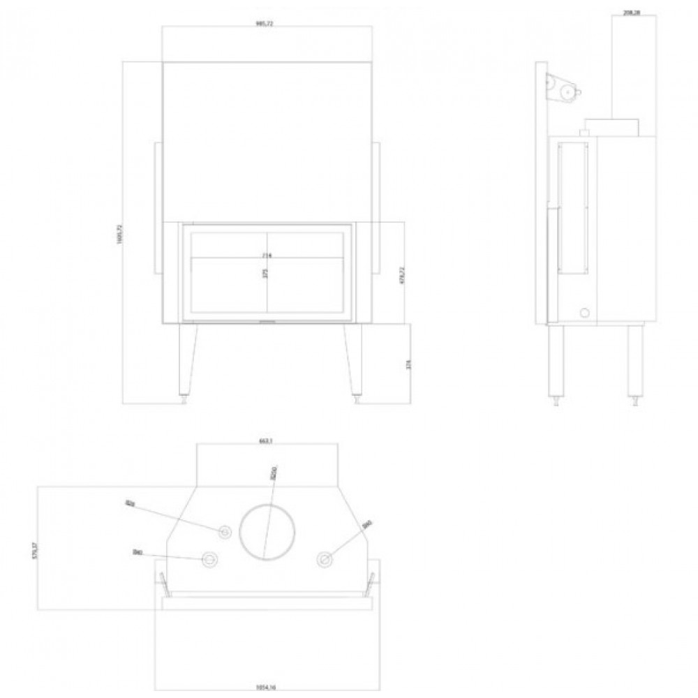 Insert cheminée bouilleur Balkan Energy ATS STRAIGHT HYDRO 900, 32.2kW |  |  |