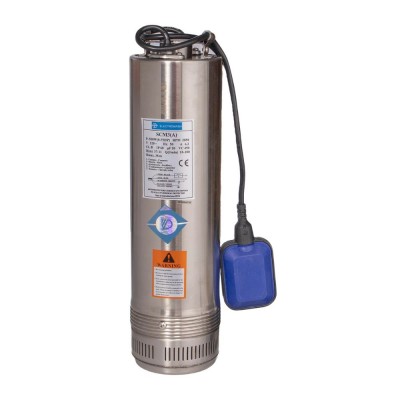 Pompe submersible avec flotteur externe Electromash SSCM 3 à turbine inox – puissance 0.55 kW, hauteur manométrique 30 m, débit 9000 l/h, adaptée pour puits et autres applications - Electromash
