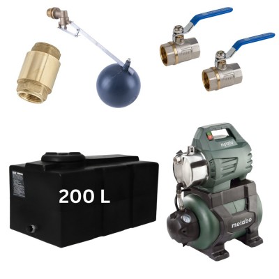 Kit „Eau potable 200L“ avec réservoir d’eau Loft Mavil (noir) et pompe hydrophore Metabo - Comparaison de produits