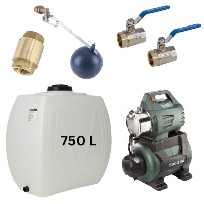 Kit „Eau potable 750L“ avec réservoir d’eau Narrow Mavil (blanc) et pompe hydrophore Metabo - Comparaison de produits