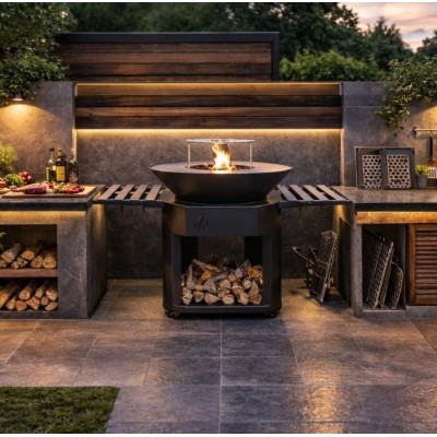 Barbecue à charbon de bois en acier Balkan Energy ROUND 920 - Barbecue