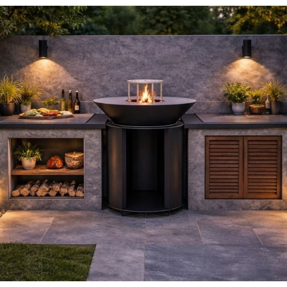 Barbecue à charbon de bois en acier Balkan Energy ROUND 750 | Barbecue à charbon | Barbecue |