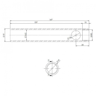 Bougie / Résistance d’allumage pour poêle à granulés, tube, diamètre 19 mm, longueur 147 mm, filetage 3/8" - Bougie pour poêles à granulés