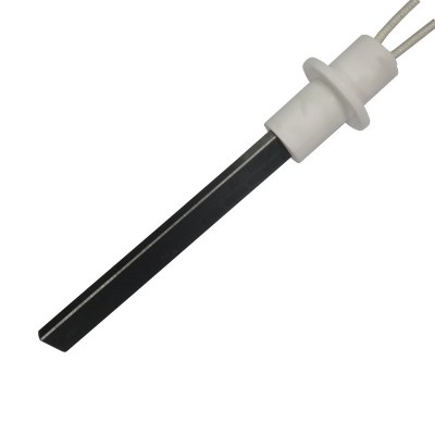 Bougie / Résistance avec cristal de quartz noir pour poêle à granulés Ravelli, Anselmo Cola, Moretti Design, Opera, Karmek One et autres, longueur totale 125 mm, 330 W - Pièces détachées pour poêles à granulés