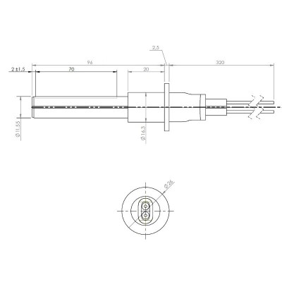 Bougie / Résistance en céramique pour poêle à granulés MCZ, RED et autres, longueur totale 107 mm, 315 W - Bougie pour poêles à granulés