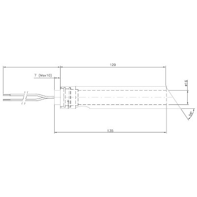 Bougie / Résistance d’allumage avec kit de tube guide pour poêles à granulés Jotul, Ravelli et autres, longueur 144 mm, 350 W - Pièces détachées pour poêles à granulés