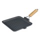Poêle grill en fonte avec manche en bois pliable, 28x28 cm |  |  |