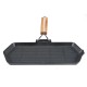 Poêle grill en fonte avec manche en bois pliable, 35x21 cm |  |  |