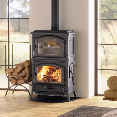 Poêle à bois avec four en fonte italienne La Nordica Isotta Forno, 9.7kW - Poêles à bois et cheminées italiennes