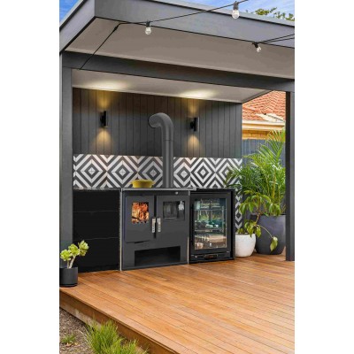 Cuisinière à bois Verso CS Ceramic avec plaque vitrocéramique, Gauche, 7.7kW - Comparaison de produits