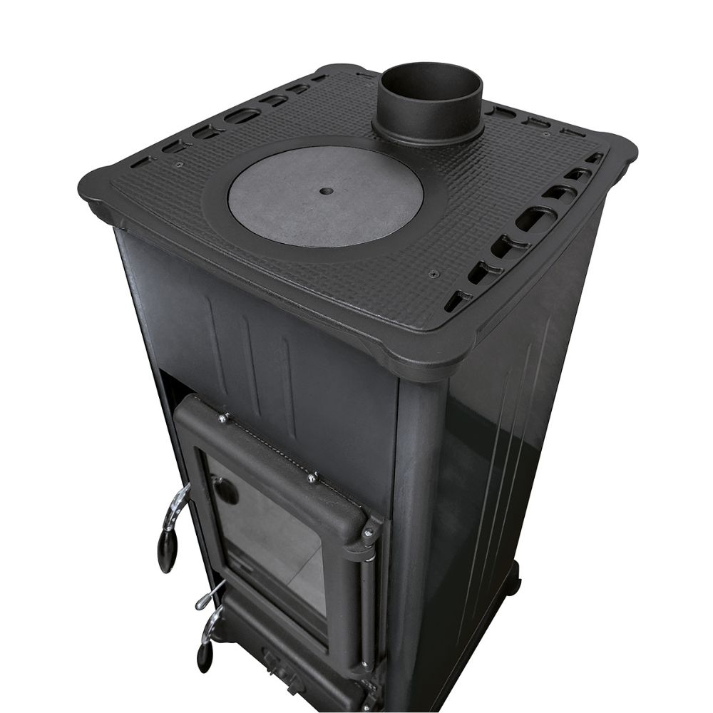 Poêle à bois italien avec plaque de cuisson La Nordica Emiliana, noire, 6.5kW | Cuisinières à bois |  |