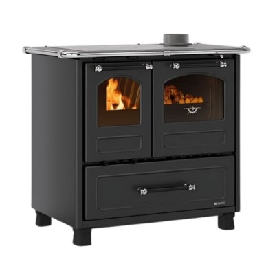 Cuisinière à bois italienne La Nordica Family 4.5 ,noire, 7.5kW - Poêles à bois et cheminées italiennes