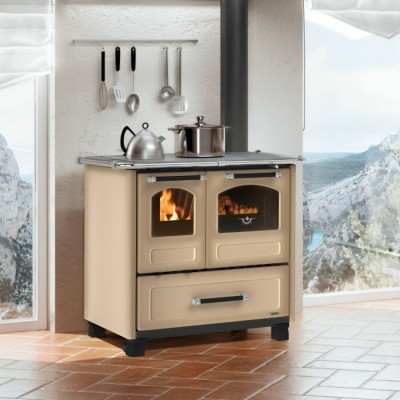 Cuisinière à bois italienne La Nordica Family 4.5, brun, 7.5kW - Poêles à bois et cheminées italiennes