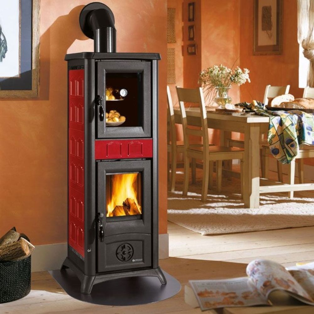 Poêle à bois avec four italien La Nordica Gemma Forno, rouge, 7.3kW | Poêles à bois avec four | Poêles à bois |