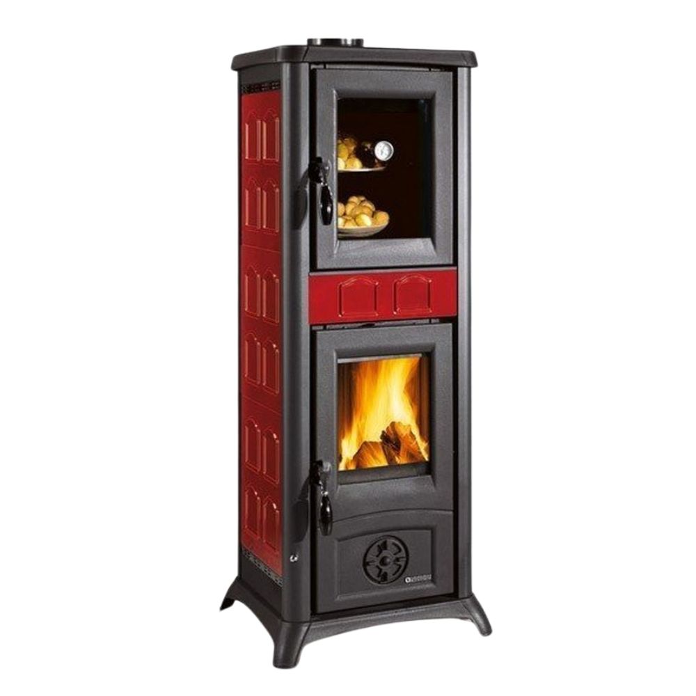 Poêle à bois avec four italien La Nordica Gemma Forno, rouge, 7.3kW | Poêles à bois avec four | Poêles à bois |