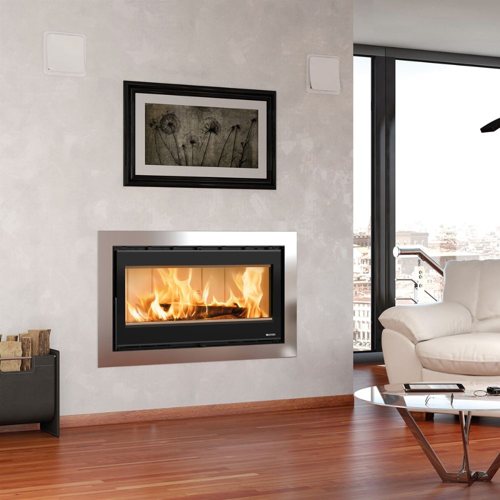 Cheminée à bois en fonte italienne La Nordica Inserto 100 Wide, 8.1kW | Insert Cheminées à bois | Insert cheminées |
