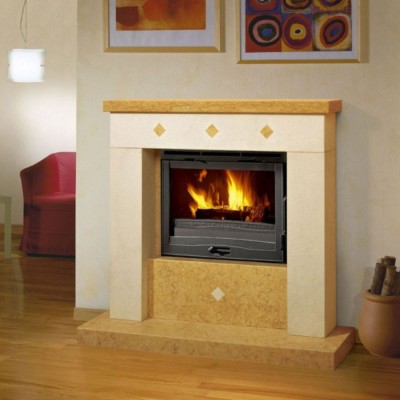 Cheminée à bois en fonte italienne La Nordica Inserto 70, 7.8kW - Poêles à bois et cheminées italiennes