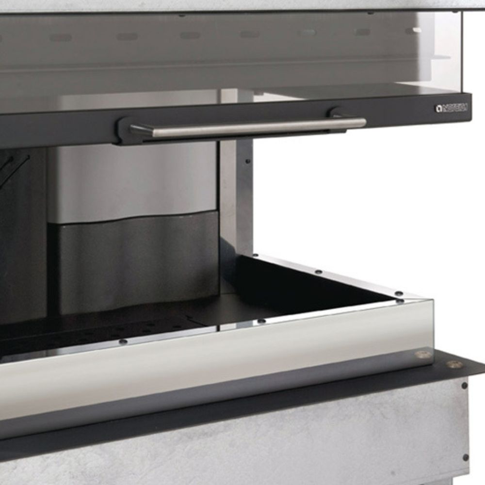 Cheminée à bois en fonte italienne La Nordica Monoblocco 800 Angolo gauche, 10.0kW | Insert Cheminées à bois | Insert cheminées |