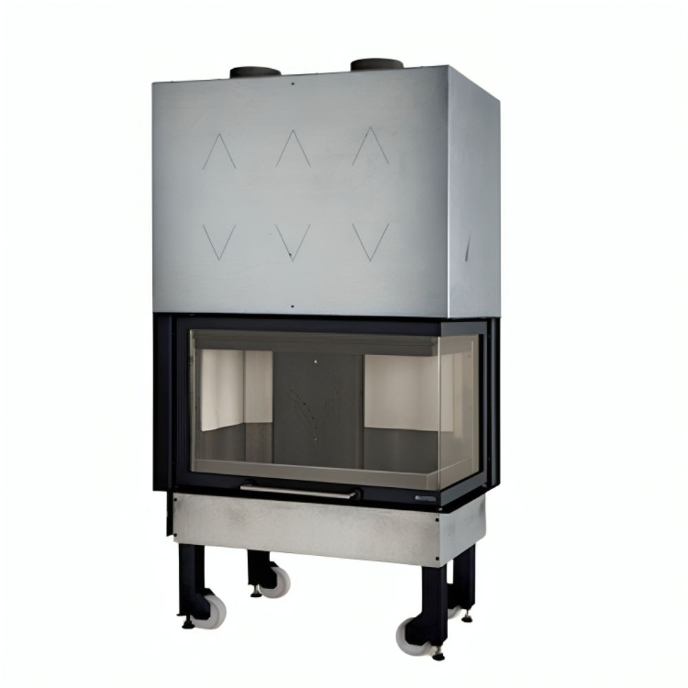 Cheminée à bois en fonte italienne La Nordica Monoblocco 800 Angolo droite, 10.0kW | Insert Cheminées à bois | Insert cheminées |