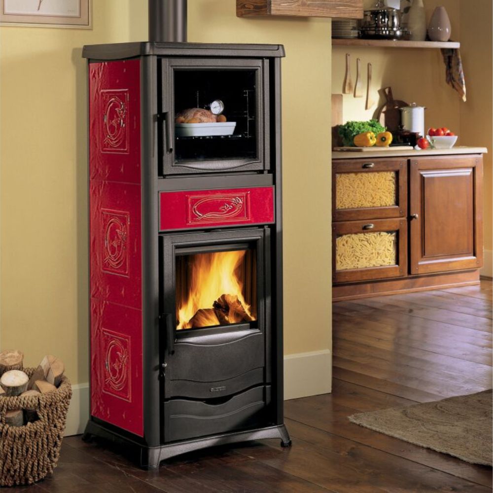 Poêle à bois avec four italien La Nordica Rossella Plus Forno Evo, rouge, 9.4kW | Poêles à bois avec four | Poêles à bois |
