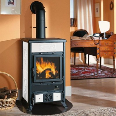 Poêle à bois italien La Nordica Rossella R1, blanche, 9kW - Poêles à bois et cheminées italiennes