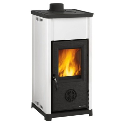 Poêle à bois italien stove La Nordica Tea, blanche, 7kW - Poêles à bois et cheminées italiennes
