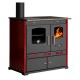 Poêles à bois cuisinière Prometey Perfect Eco Lux, sortie de fumée à gauche, bordeaux, 7,5 kW |  |  |