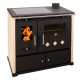 Poêles à bois Prometey Perfect Practik Lux avec plaque vitrocéramique, sortie de fumée à droite, ivoire, 9,5 kW |  |  |