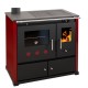 Poêles à bois cuisinière Prometey Perfect Praktik Lux, sortie de fumée à gauche, bordeaux, 9,5 kW |  |  |