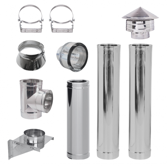 Chapeau De Cheminée Anti-vent EUROPROFIL Inox - Double Paroi, Diamètre 80-130 Mm
