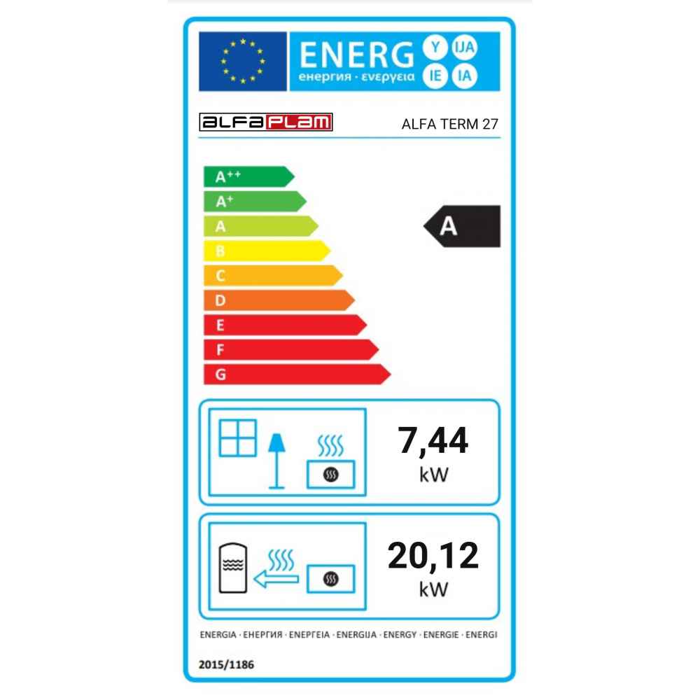 Cuisinière à bois bouilleurAlfa Plam Alfa Term 27 Anthracite, 27.56kW | Cuisinières à bois | Bois |
