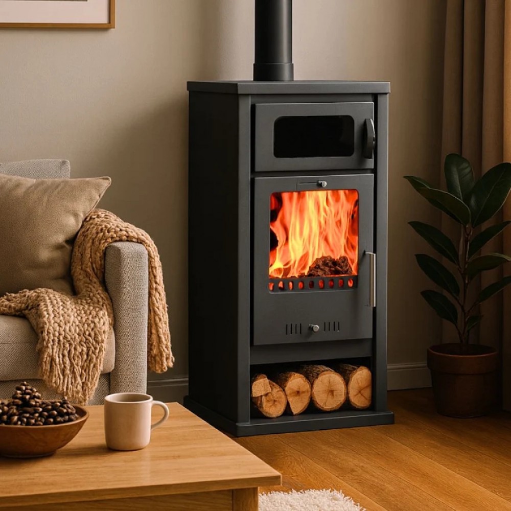 Poêle à bois avec four Balkan Energy Troy, 7,8 kW | Poêles à bois air  | Poêles à bois |