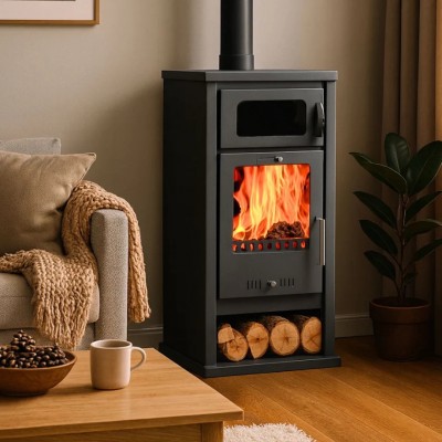 Poêle à bois avec four Balkan Energy Troy 7.8 kW - Cuisinières à bois