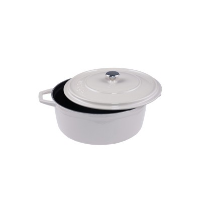 Cocotte en fonte profonde Hosse, Ivory, Ф12 - Cocotte en fonte