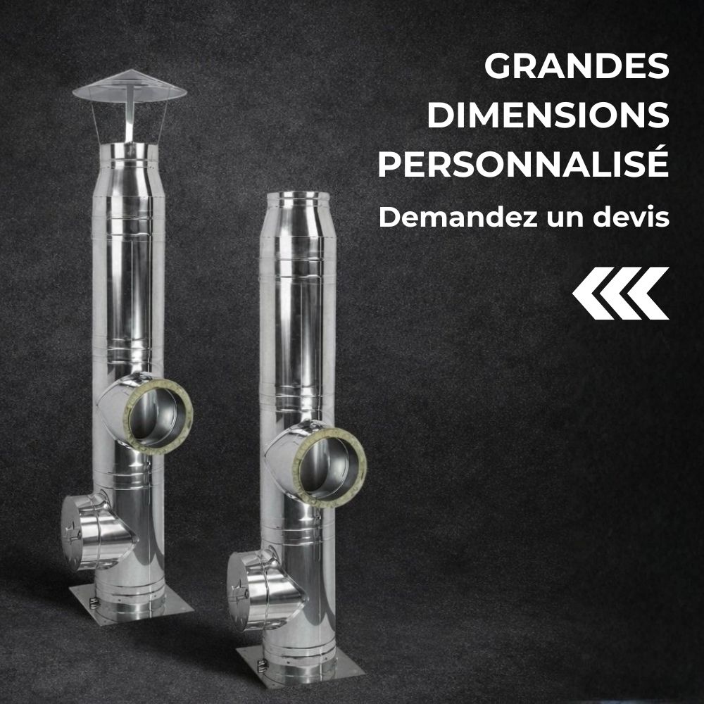 Conduits de cheminée de grande taille sur commande | Conduits pour poêles à granulés | Cheminée |