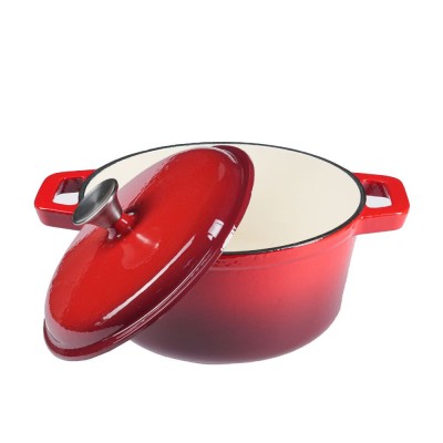 Casserole en fonte émaillée, rouge, Ф22 - Cocotte en fonte