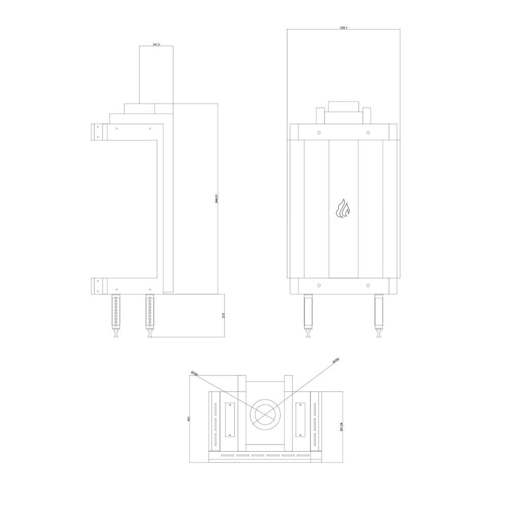 Cheminée à gaz Velmora Fire GAS STANDING PANORAMA, 3.9kW - 6.0kW | Cheminées à gaz | Insert cheminées |